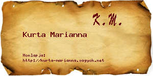 Kurta Marianna névjegykártya